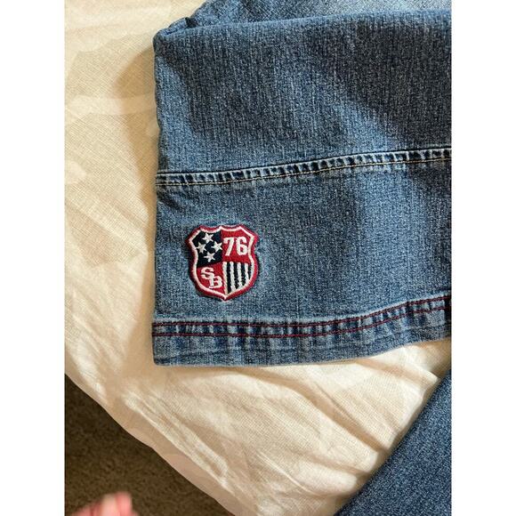 Von Dutch vintage y2k embroidered number logo patches jeans women’s 6/juniors 9 - Picture 6 of 13
